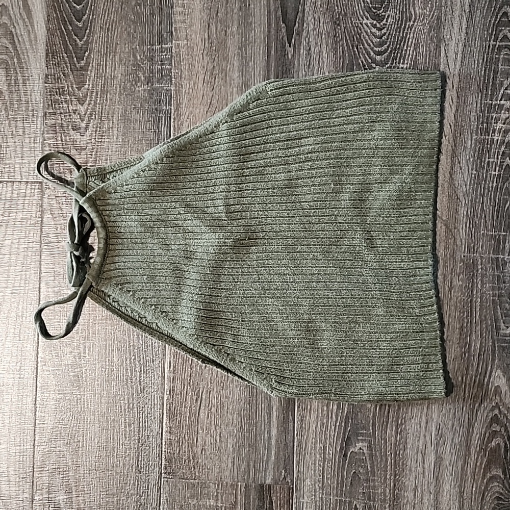 🦇 La Hearts Olive Knit Halter Top 🦇